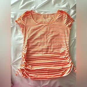 Ann Taylor Orange Striped Women's Top size S